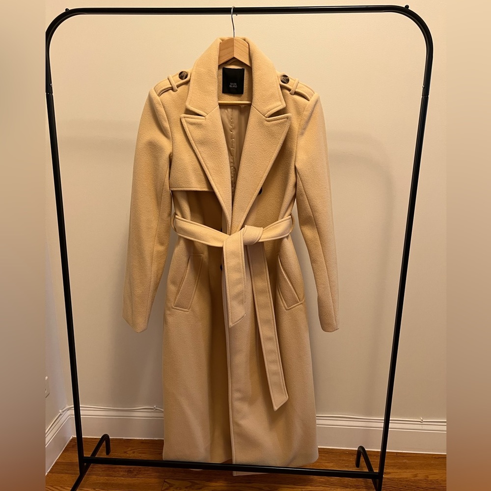 River Island Beige Belted Trench Coat Size Small